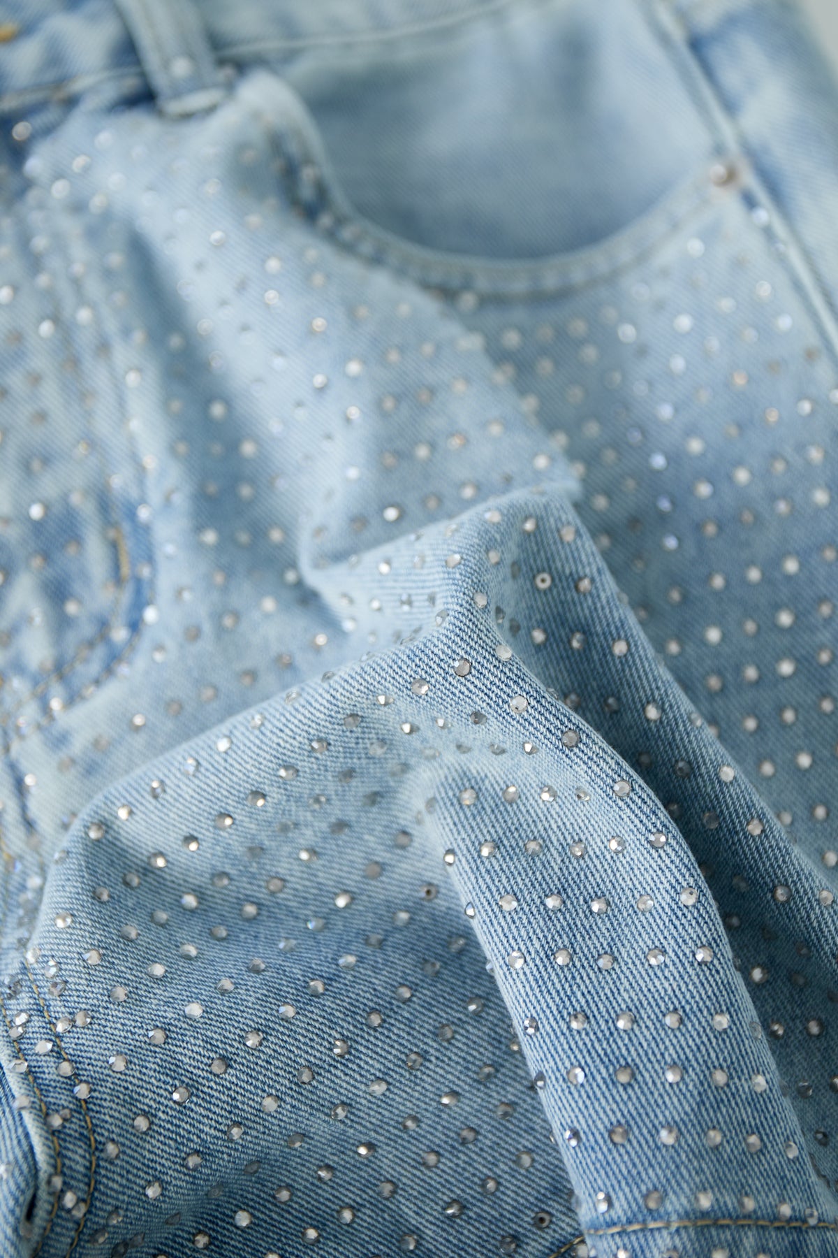 Denim Women's High Waist Shorts Perforated Design