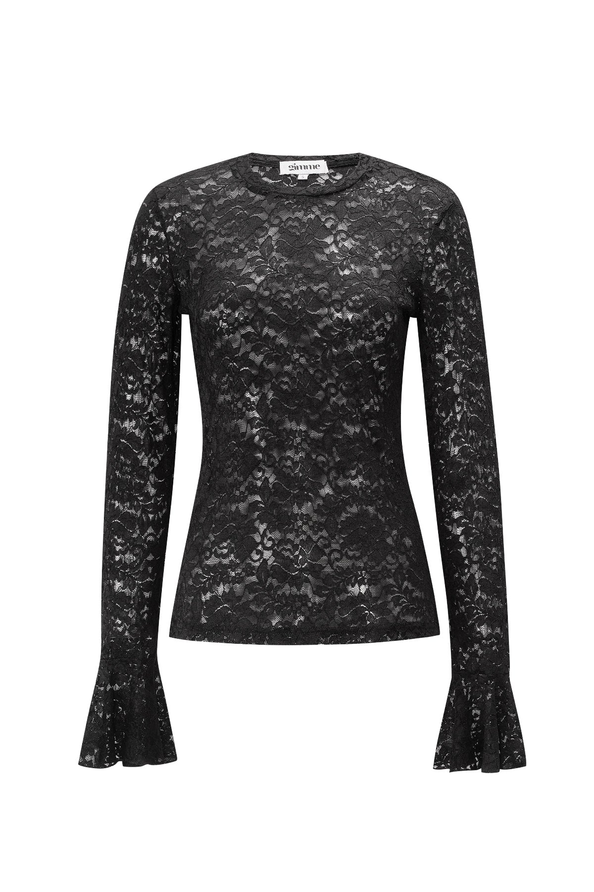 Polyester Long Sleeve Tops Elegant Lace Panel - Longsleeve Dames | SERAMODE