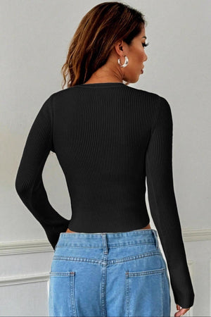 SeraMode - Stretch Flare Sleeve Cardigan