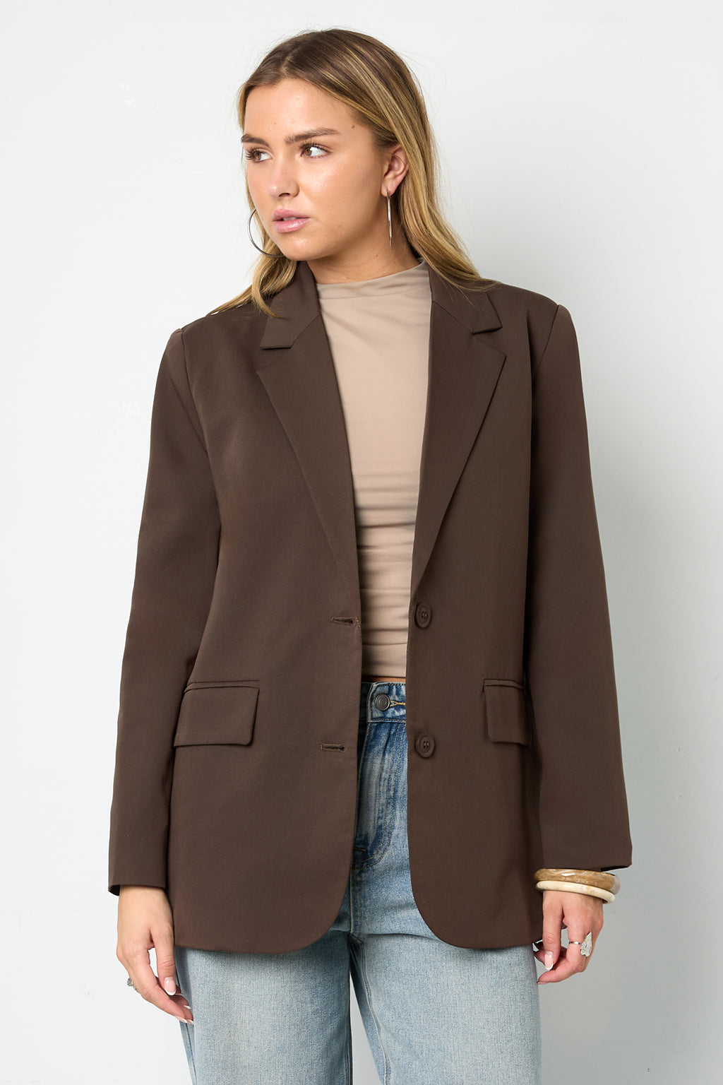 Woven Polyester Fiber Women's Suit Jacket Elegant Letters