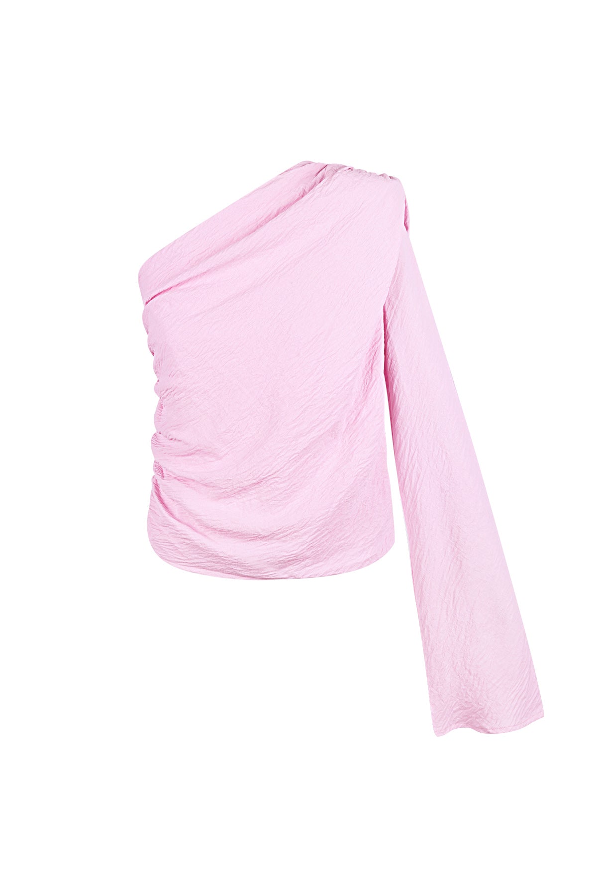 Polyester Women's One Shoulder Long Sleeve Top Asymmetric Design