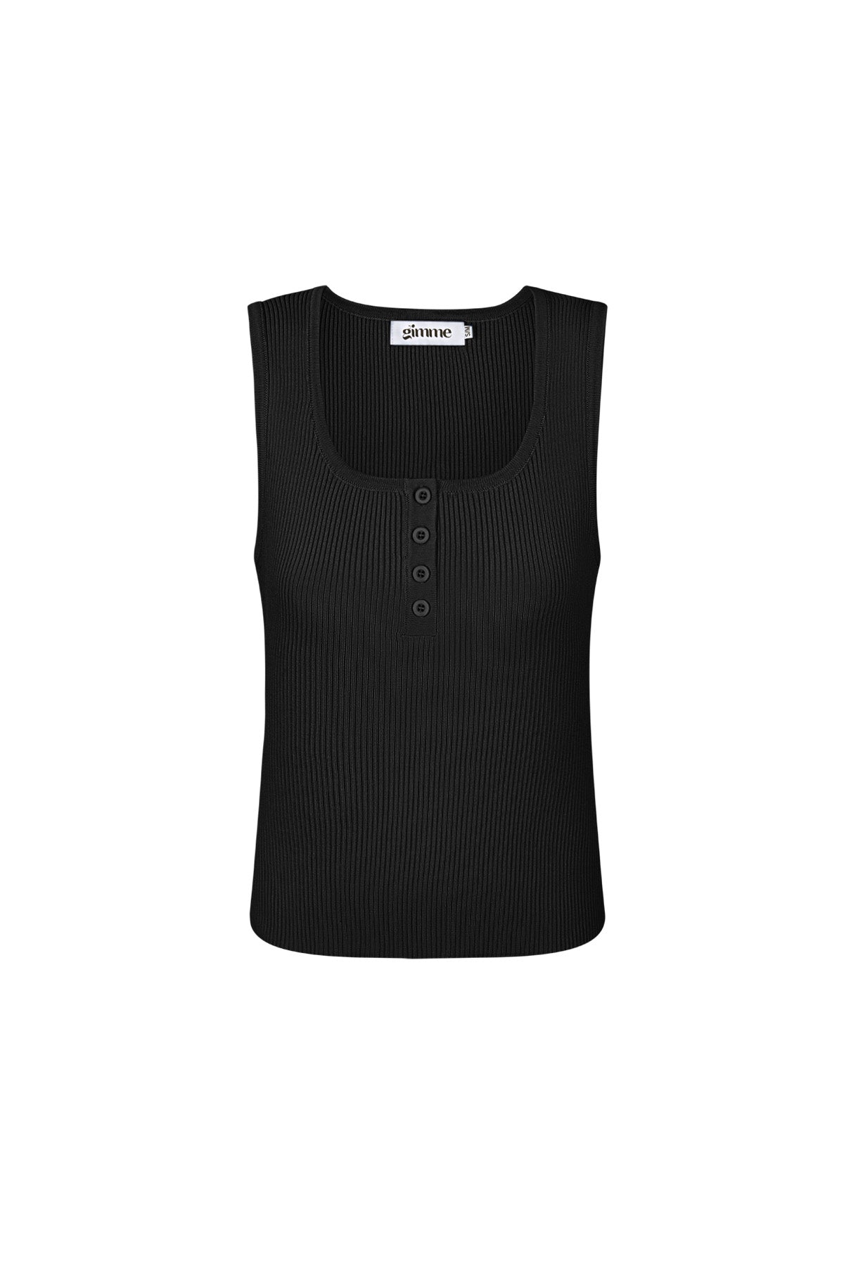 Viscose Women's Sleeveless Top Ribbed Knit Button Front - Mouwloze Top Dames | SERAMODE