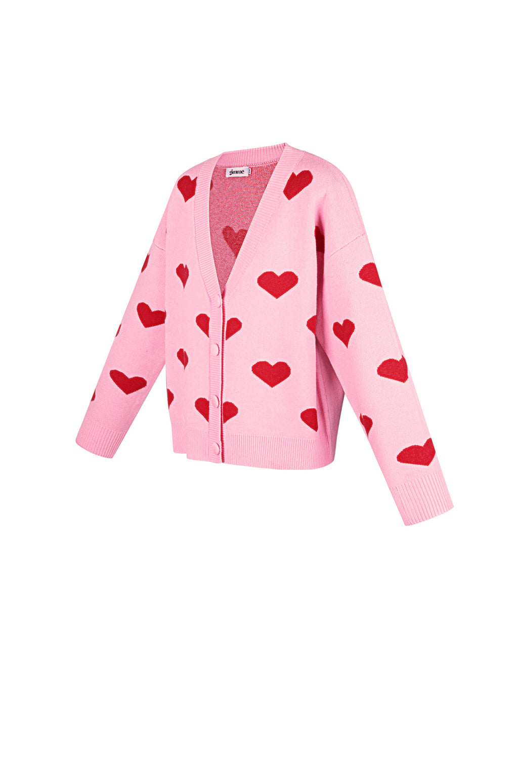 Viscose Knitted Women's Cardigan Cute Heart Pattern Fall/Winter