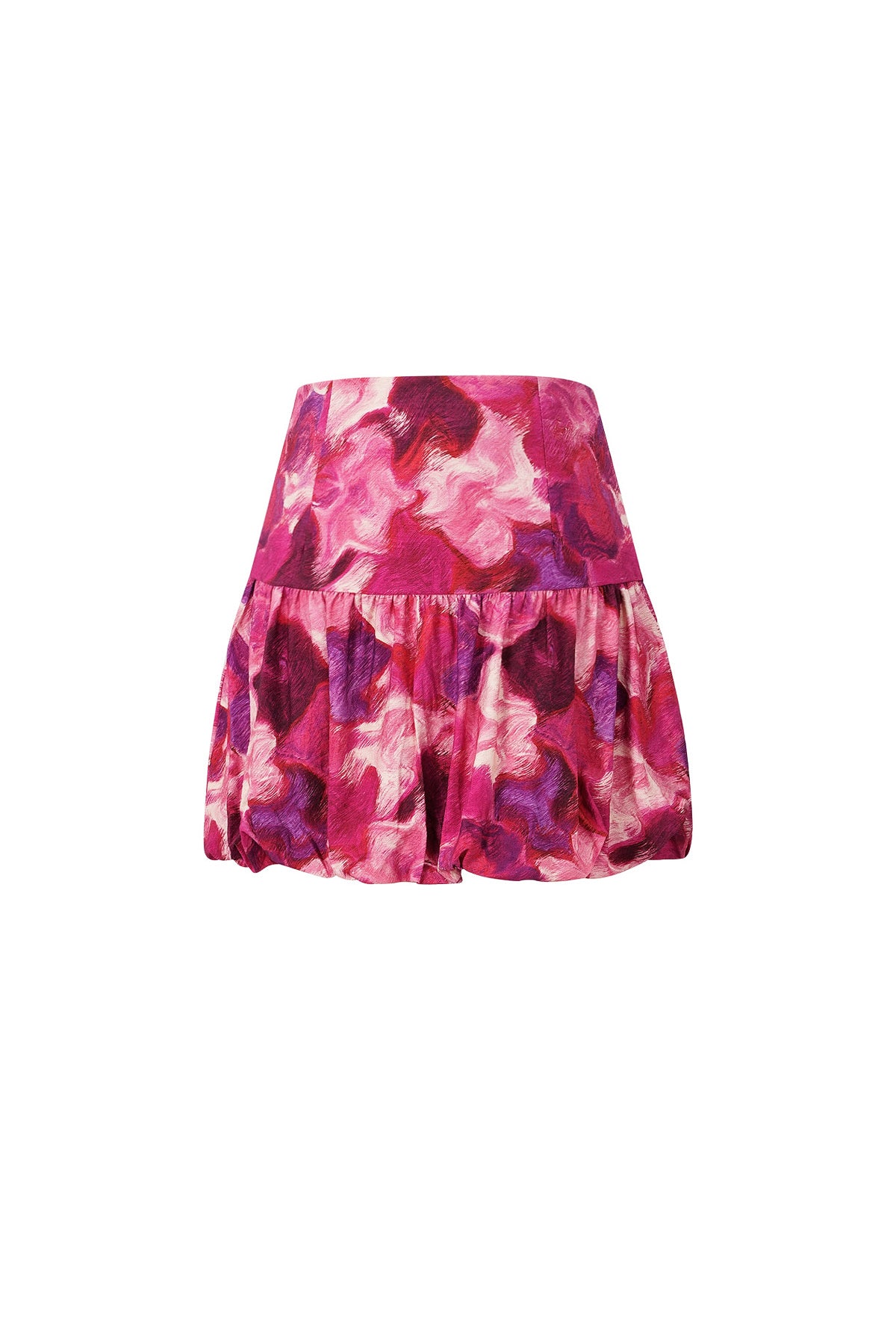 Viscose Women's Mini Skirt Ruffled Design Fuchsia