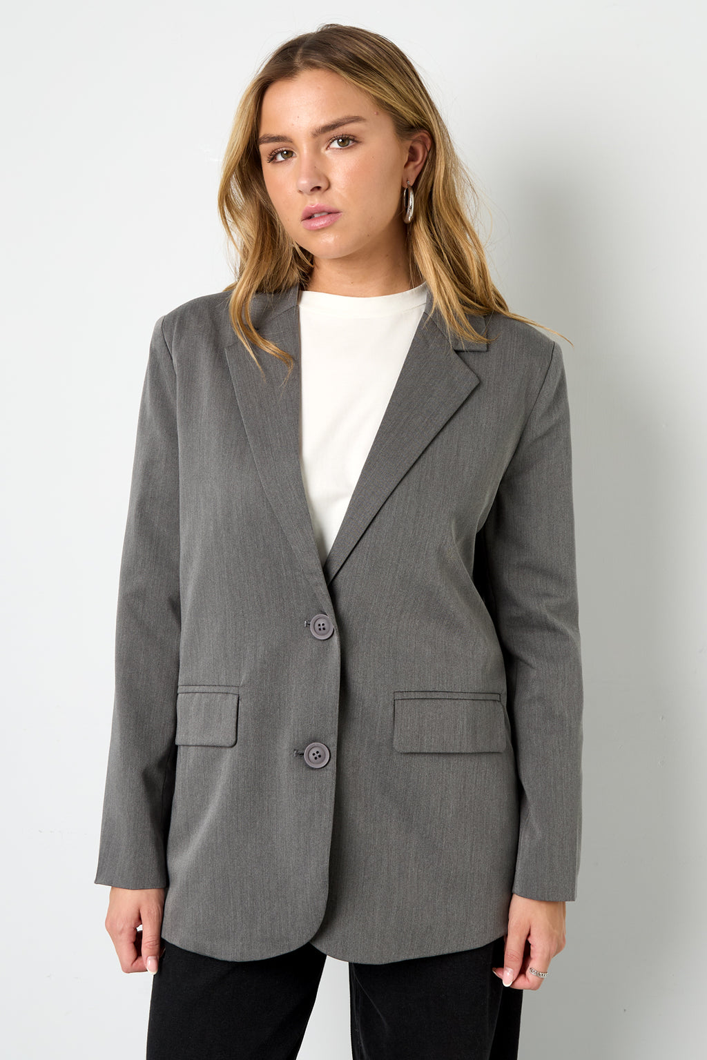 Woven Polyester Fiber Women's Suit Jacket Elegant Letters