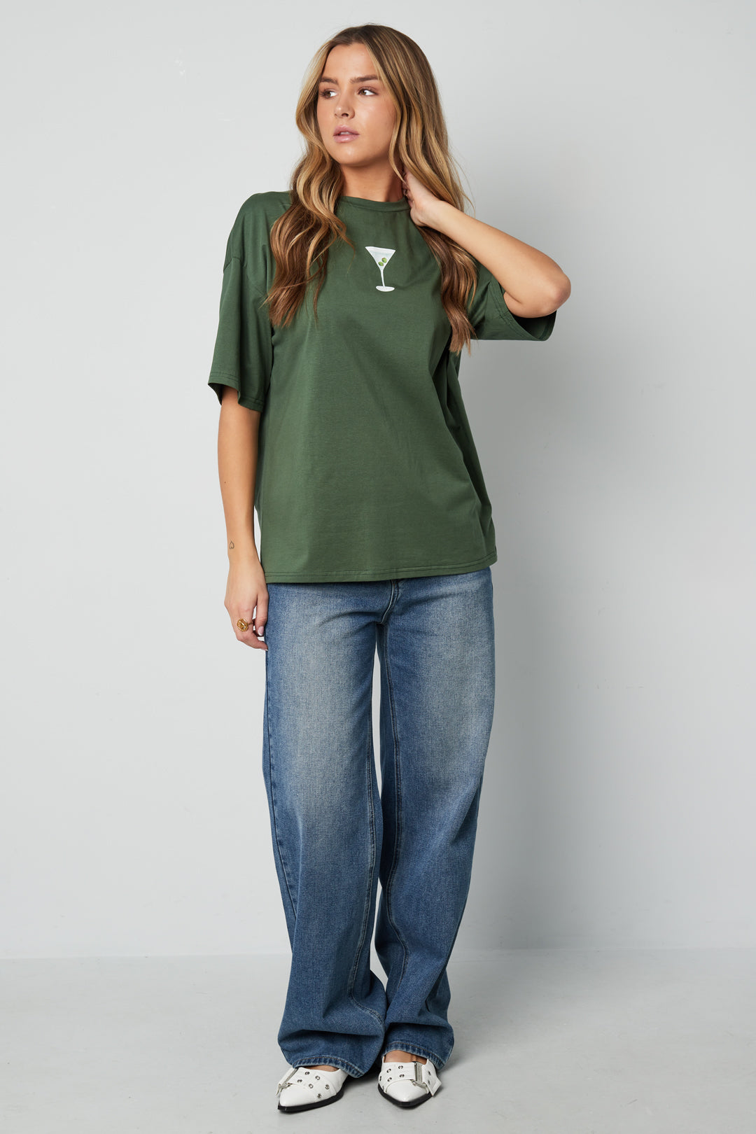 Cotton Knitted Women's T-shirt Casual Letters