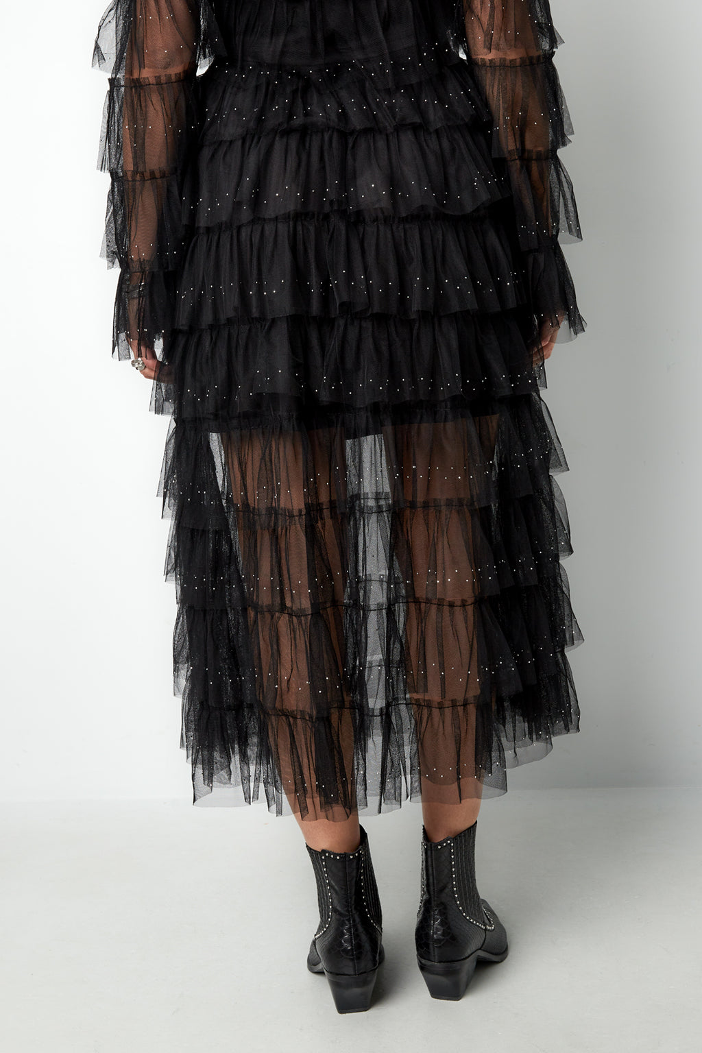 Polyester Women's Tiered Skirt Casual