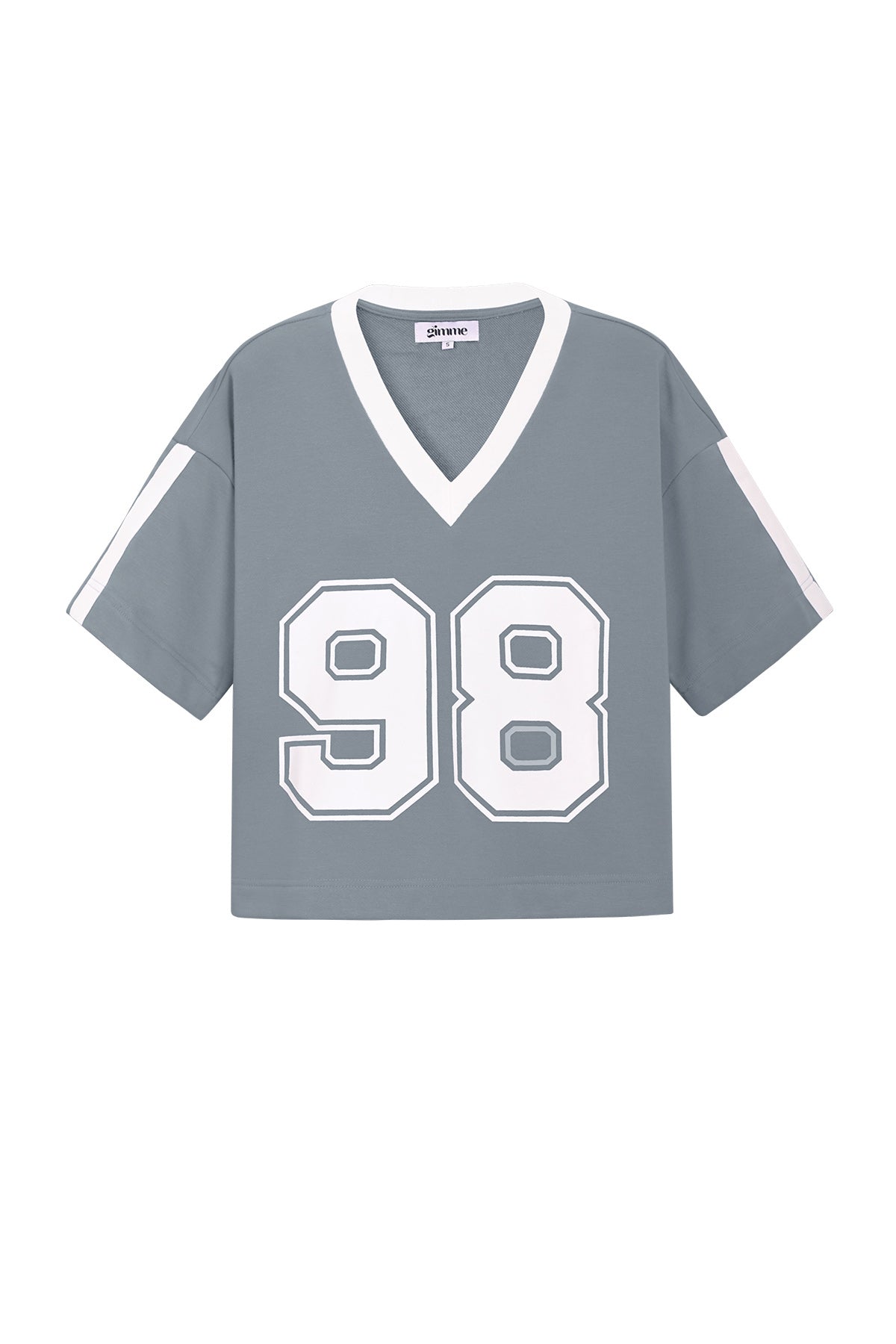 Knitted Cotton Women's V-Neck T-Shirt Sporty Color Clash