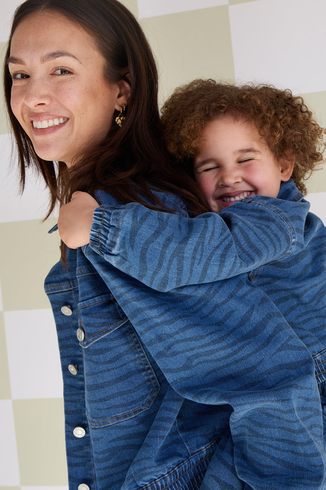 Denim Women's Jacket Cropped Tiger Stripe Pattern